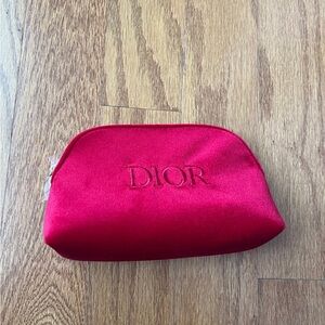Dior Red Velvet Cosmetic Bag with Box